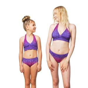 SunTails Juniors Small Bali Blush Cross Back Mermaid 2-piece Bikini Set